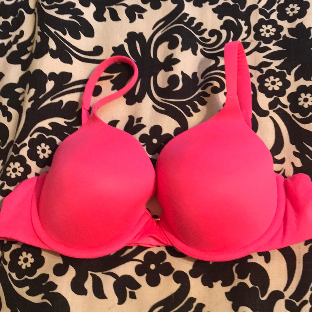 Hot pink Victoria’s Secret bra.